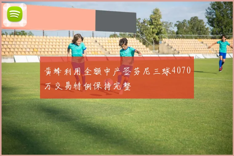 黄蜂利用全额中产签芬尼三球4070万交易特例保持完整
